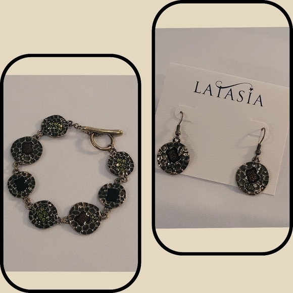 Latasia Jewelry - LATASIA Retired Mazatlan Circular Bracelet and Earrings Set, Never Worn